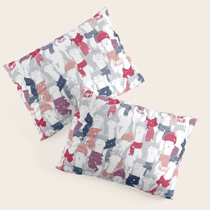 Happy llamas Christmas Choir III Pillow Sham Gallery Image 3