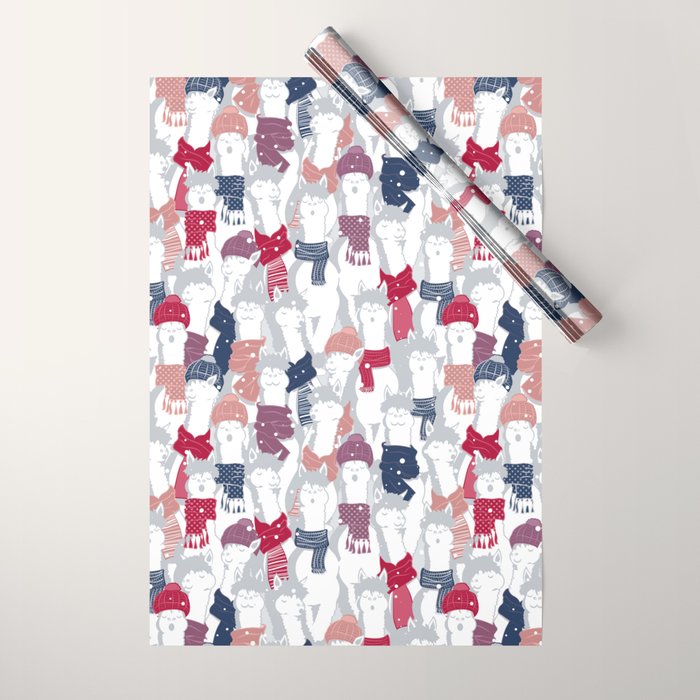 Happy llamas Christmas Choir III Wrapping Paper