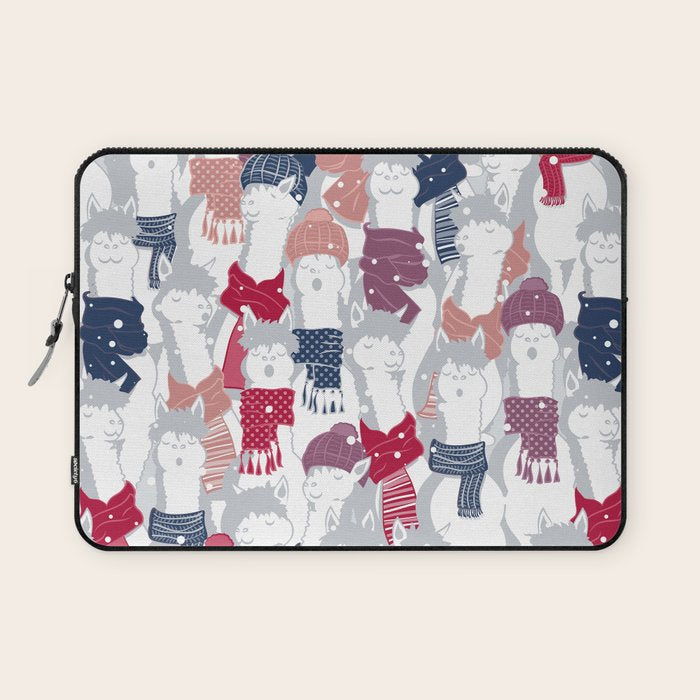 Happy llamas Christmas Choir III Laptop Sleeve Gallery Image 1