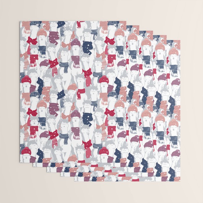 Happy llamas Christmas Choir III Wrapping Paper Gallery Image 3
