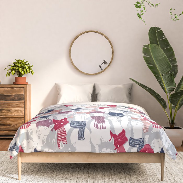 Happy llamas Christmas Choir III Comforter Gallery Image 3