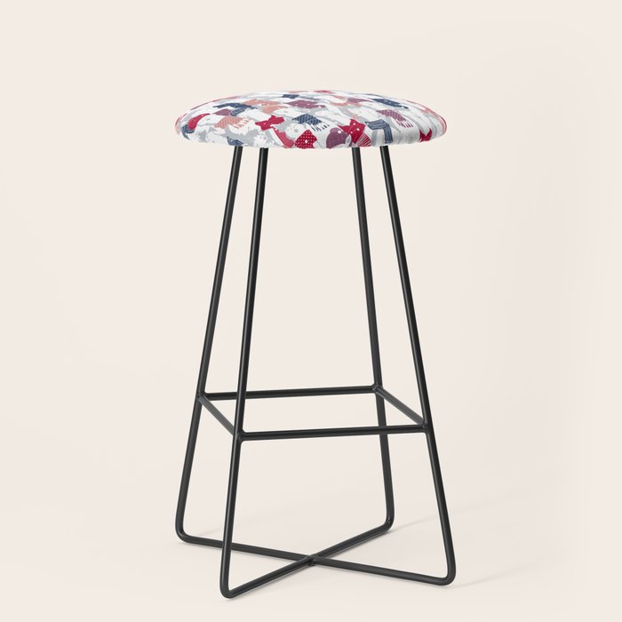 Happy Llamas Christmas Choir Iii Stool