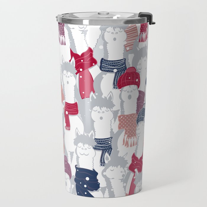Happy llamas Christmas Choir III Travel Mug Gallery Image 2