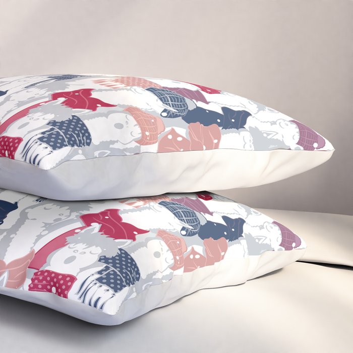 Happy llamas Christmas Choir III Pillow Sham Gallery Image 3