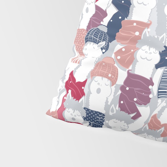 Happy llamas Christmas Choir III Pillow Sham Gallery Image 4