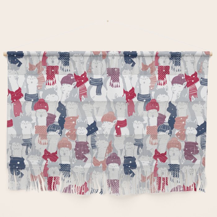 Happy llamas Christmas Choir III Wall Hanging Gallery Image 1