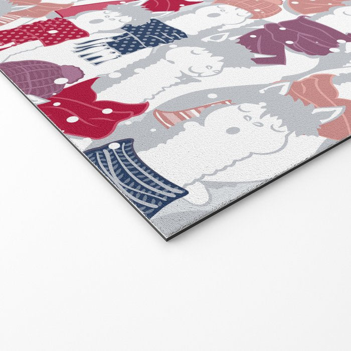 Happy llamas Christmas Choir III Welcome Mat Gallery Image 2