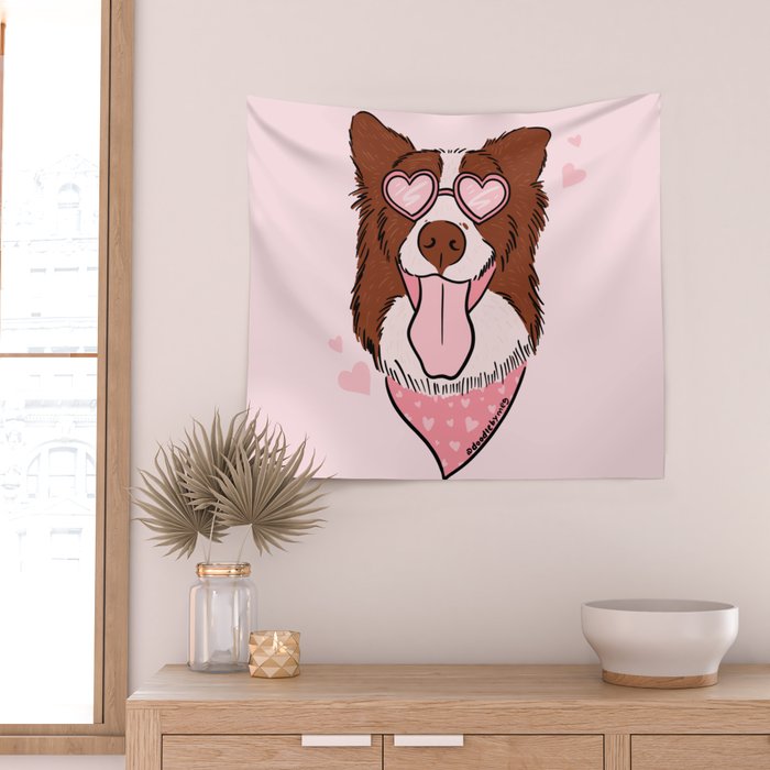 Valentine Dog Wall Tapestry Gallery Image 2