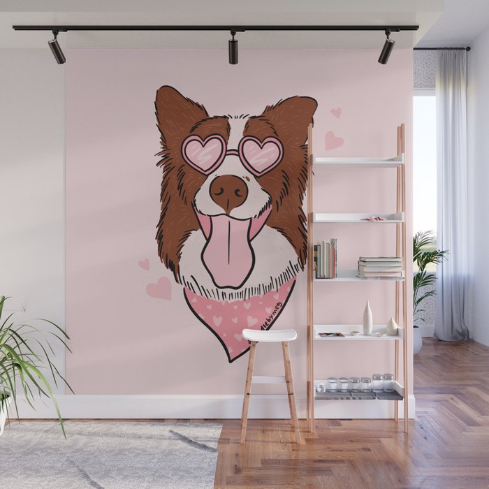 Valentine Dog Wall Mural Gallery Image 1