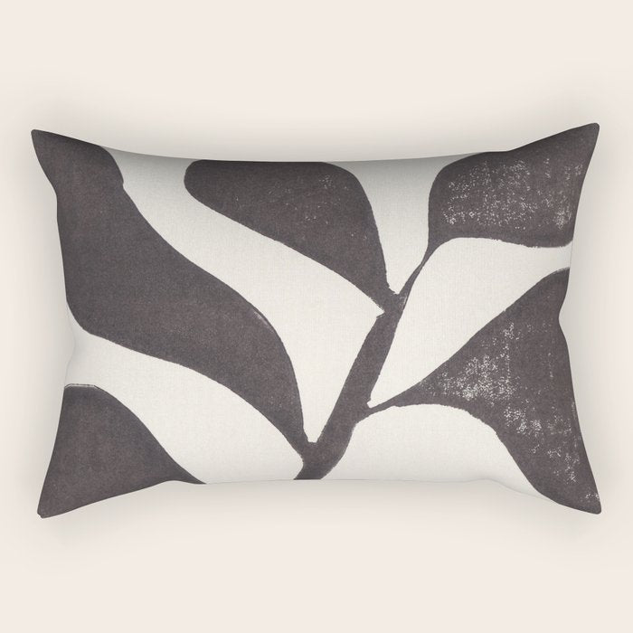 Linocut Houseplant #3 Rectangular Pillow Gallery Image 1