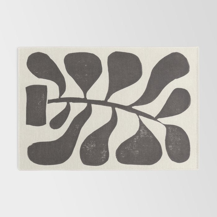 Linocut Houseplant #3 Rug Gallery Image 2