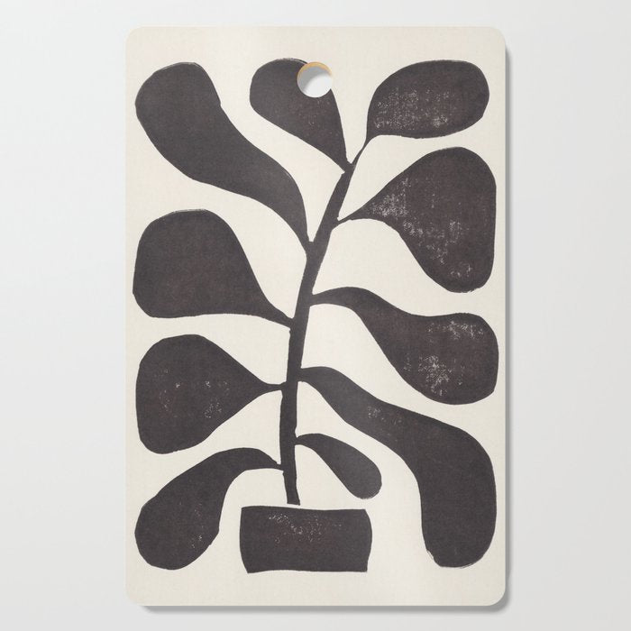 Linocut Houseplant #3 Cutting Board Gallery Image 1