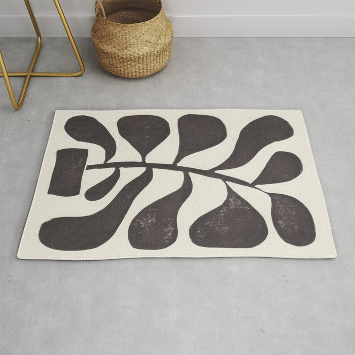 Linocut Houseplant #3 Rug Gallery Image 1