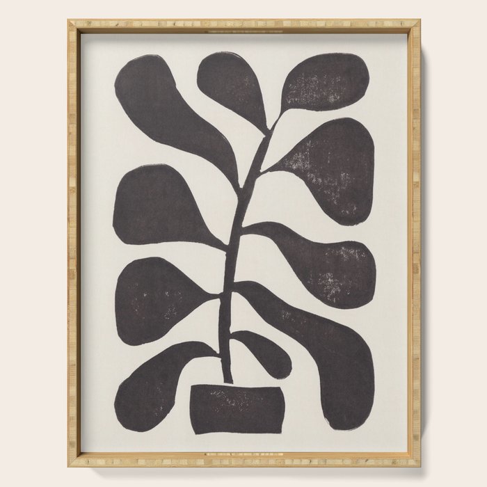 Linocut Houseplant #3 Serving Tray Gallery Image 1