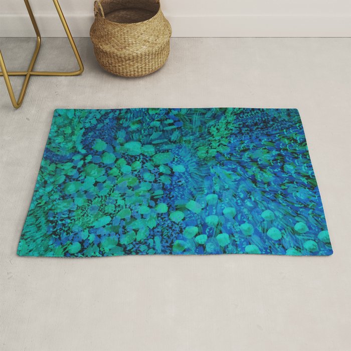 Peacock Watercolor Painting Rug Gallery Image 1