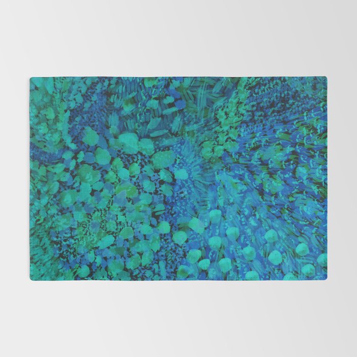 Peacock Watercolor Painting Rug Gallery Image 2