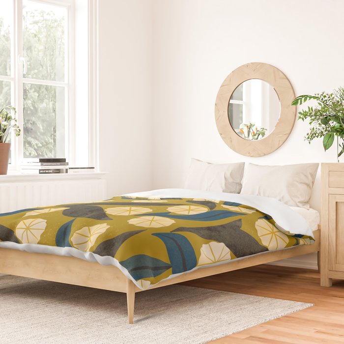 Gold Floral Duvet Cover Gallery Image 2