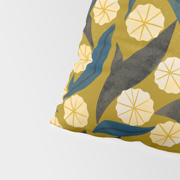 Gold Floral Pillow Sham Gallery Image 4