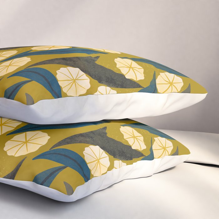 Gold Floral Pillow Sham Gallery Image 3