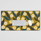 Gold Floral Desk Mat Gallery Image 1