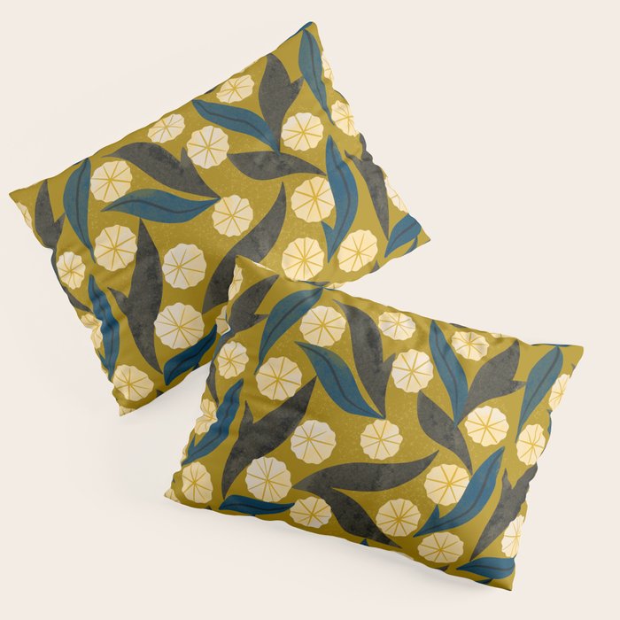 Gold Floral Pillow Sham Gallery Image 3