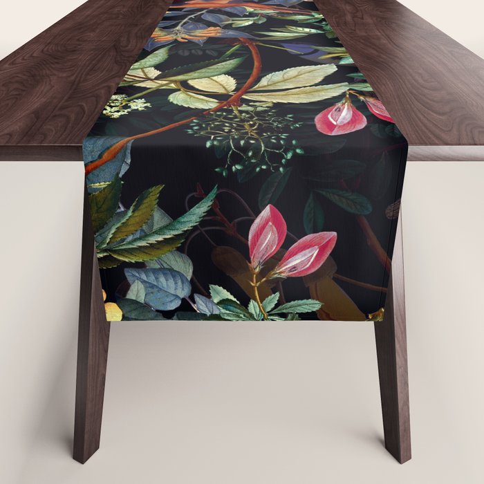 Vintage Jungle Birds Night Garden Table Runner Gallery Image 1