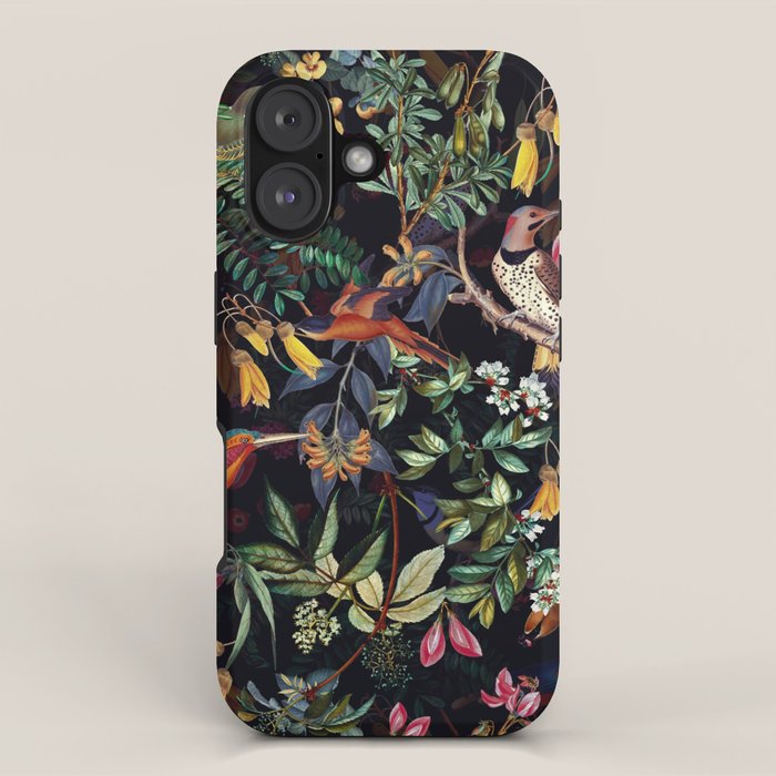 Vintage Jungle Birds Night Garden iPhone Case Gallery Image 1