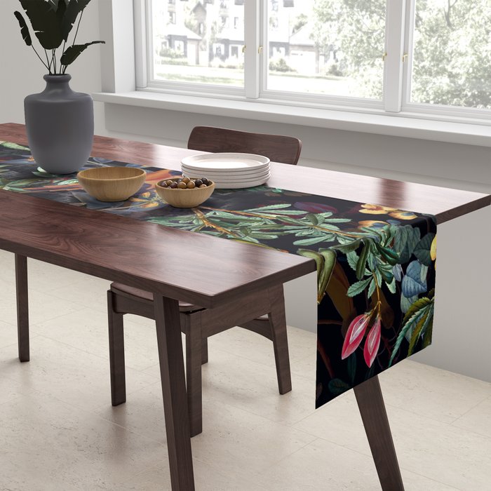 Vintage Jungle Birds Night Garden Table Runner Gallery Image 2
