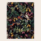 Vintage Jungle Birds Night Garden Poster Gallery Image 4