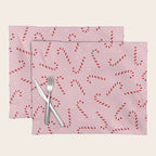 Christmas Candy Cane Pink Placemat Gallery Image 1