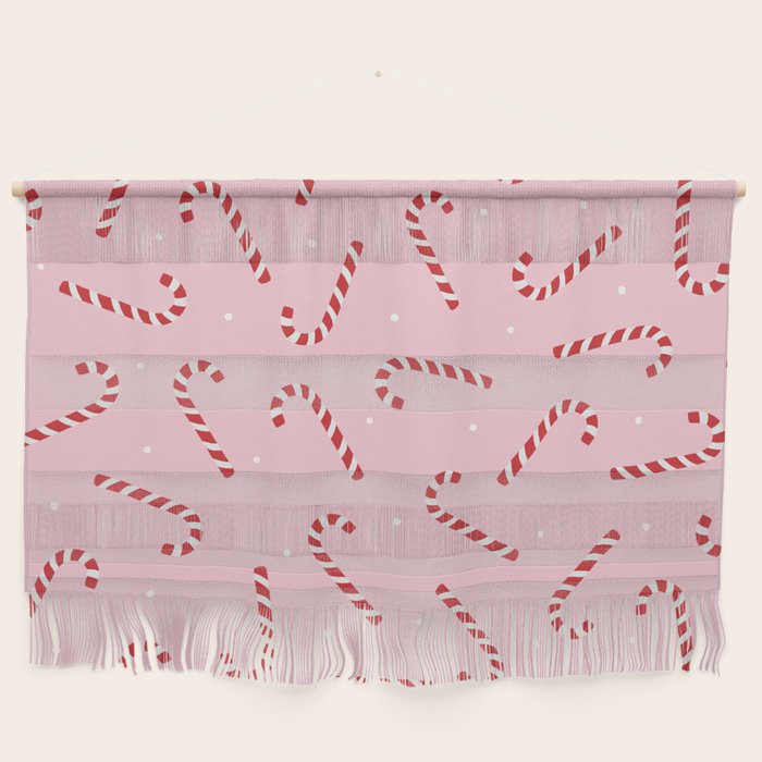 Christmas Candy Cane Pink Wall Hanging Gallery Image 1