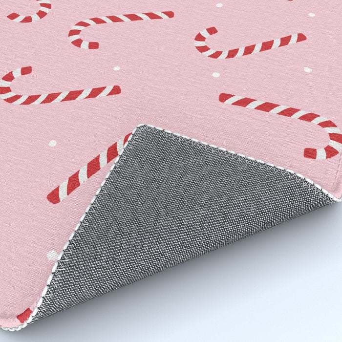 Christmas Candy Cane Pink Rug Gallery Image 4