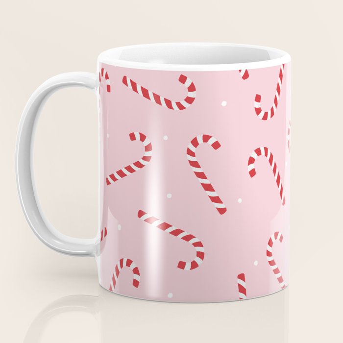 Christmas Candy Cane Pink Coffee Mug Gallery Image 3