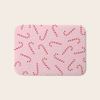 Christmas Candy Cane Pink Bath Mat Gallery Image 1