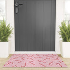 Christmas Candy Cane Pink Welcome Mat Gallery Image 3