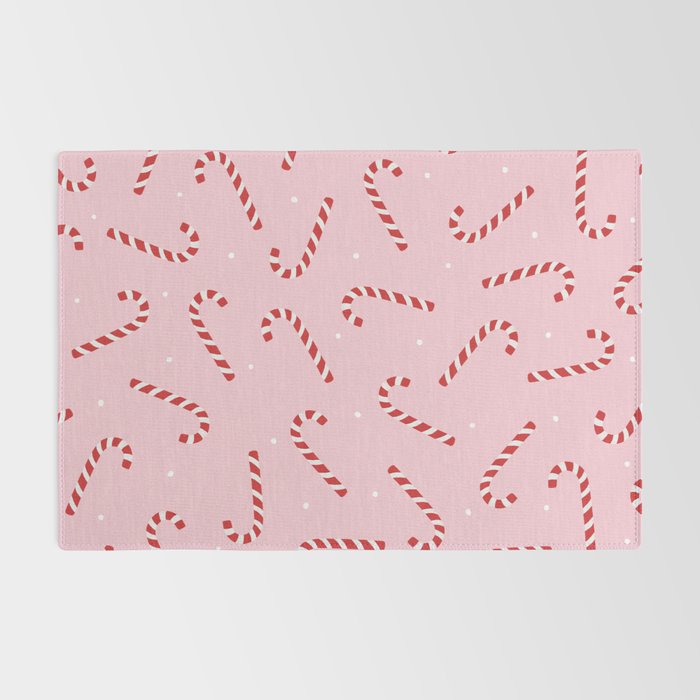 Christmas Candy Cane Pink Rug Gallery Image 2