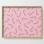 Christmas Candy Cane Pink Serving Tray Gallery Image 1