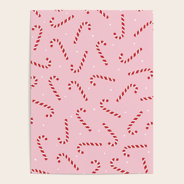 Christmas Candy Cane Pink Poster Gallery Image 4