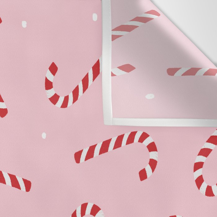 Christmas Candy Cane Pink Wall Tapestry Gallery Image 3