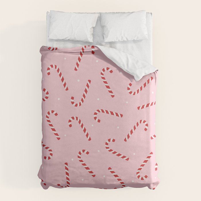 Christmas Candy Cane Pink Duvet Cover Gallery Image 6