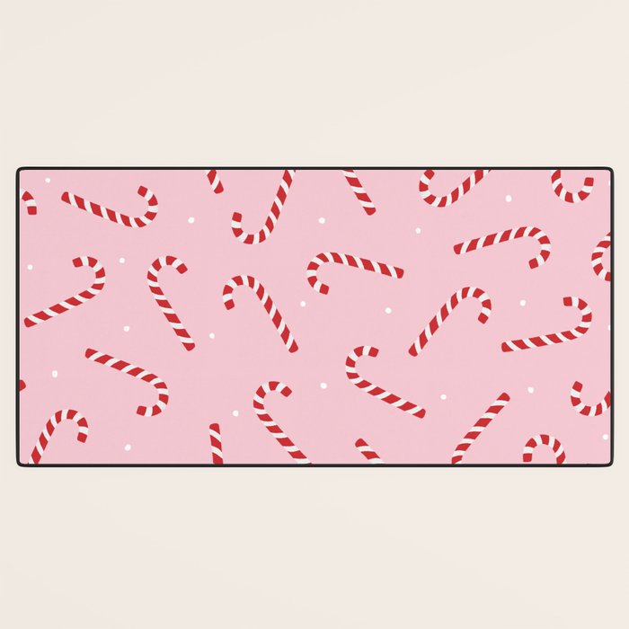 Christmas Candy Cane Pink Desk Mat Gallery Image 3