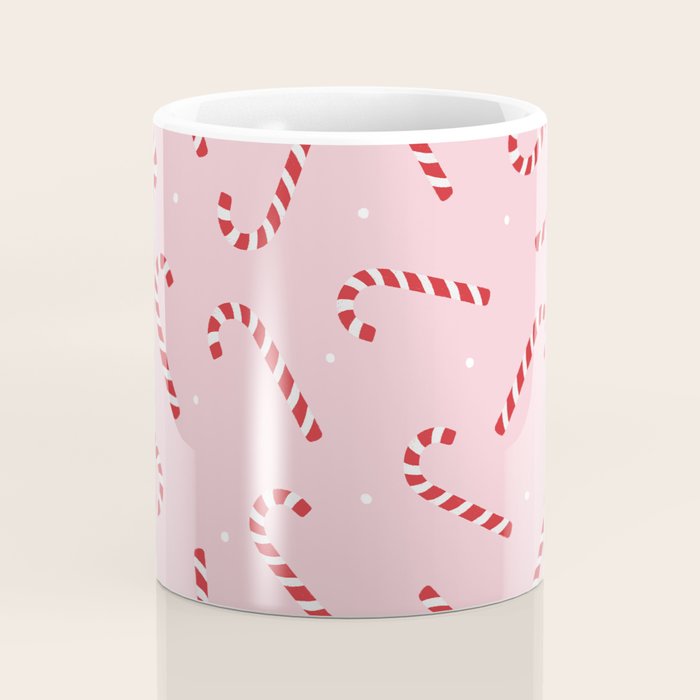 Christmas Candy Cane Pink Coffee Mug Gallery Image 4