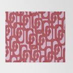 Contemporary Abstract Loop Pattern in Pink Hibiscus Throw Blanket Gallery Image 2