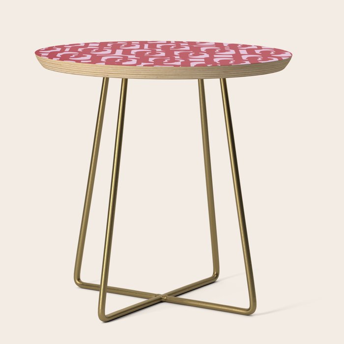 Contemporary Abstract Loop Pattern in Pink Hibiscus Side Table Gallery Image 1