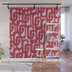 Contemporary Abstract Loop Pattern in Pink Hibiscus Wall Mural Gallery Image 1