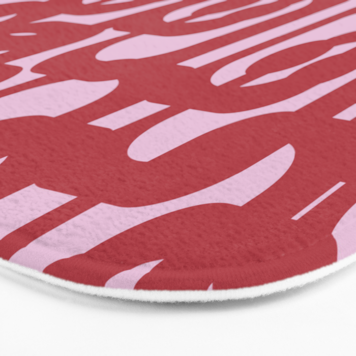 Contemporary Abstract Loop Pattern in Pink Hibiscus Bath Mat Gallery Image 3