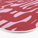 Contemporary Abstract Loop Pattern in Pink Hibiscus Bath Mat Gallery Image 3