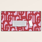 Contemporary Abstract Loop Pattern in Pink Hibiscus Desk Mat Gallery Image 1