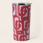 Contemporary Abstract Loop Pattern in Pink Hibiscus Travel Mug Gallery Image 1