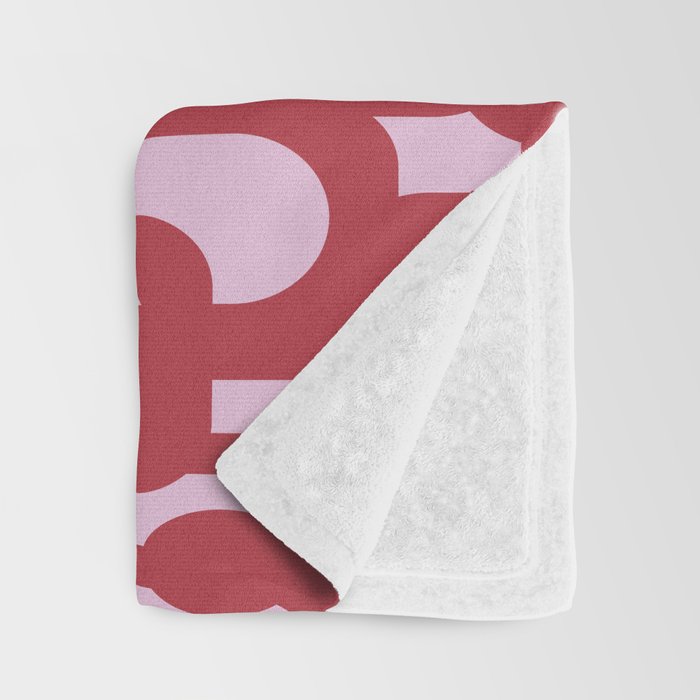 Contemporary Abstract Loop Pattern in Pink Hibiscus Throw Blanket Gallery Image 3